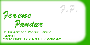ferenc pandur business card